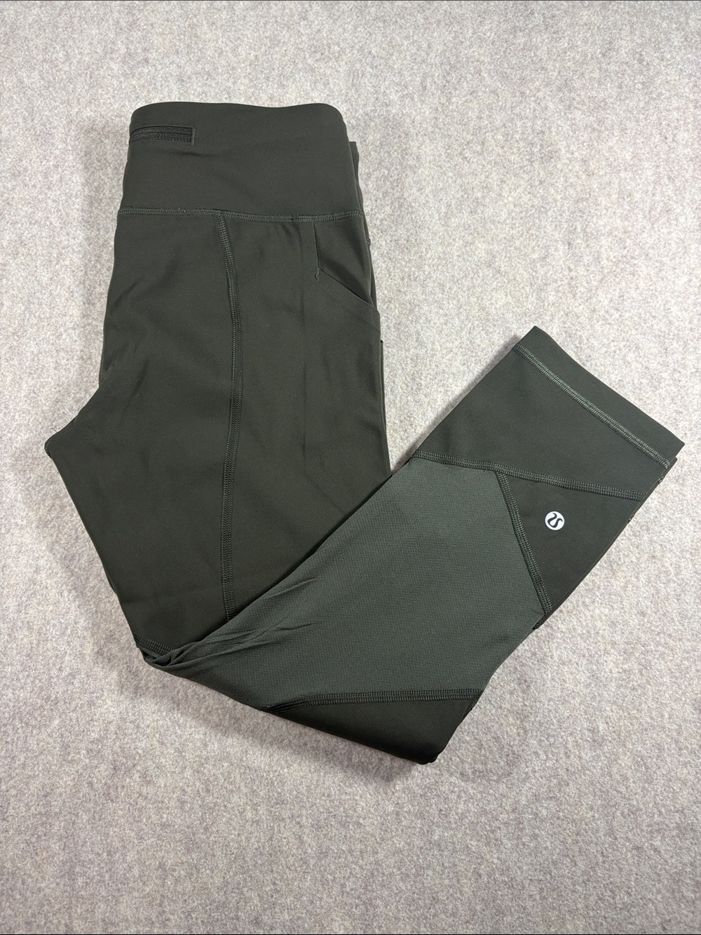 Lululemon Pace Rival Crop 22" Dark Olive Green Leggings NWOT 6